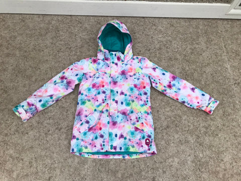 Winter Coat Child Size 14-16 X Large Burton With Snow Belt Pink Teal Multi Excellent