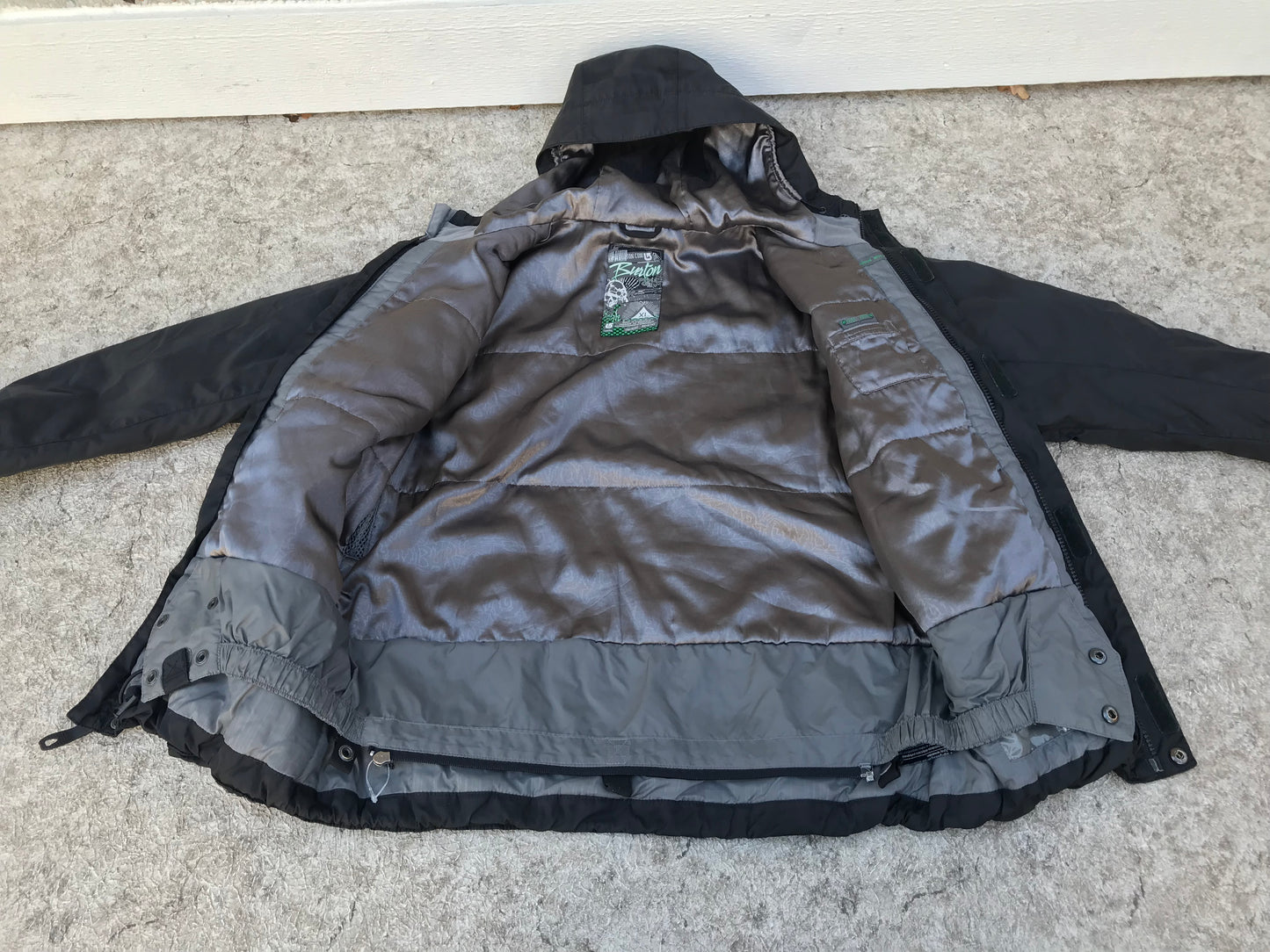 Winter Coat Child Size 14 Burton Black With Snow Belt Outstanding Quality