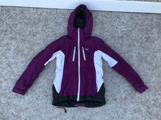Winter Coat Child Size 16 Youth XX Large Helly Hansen Water Sealed Zippers  Snowboarding With Snow Belt Raspberry White Grey