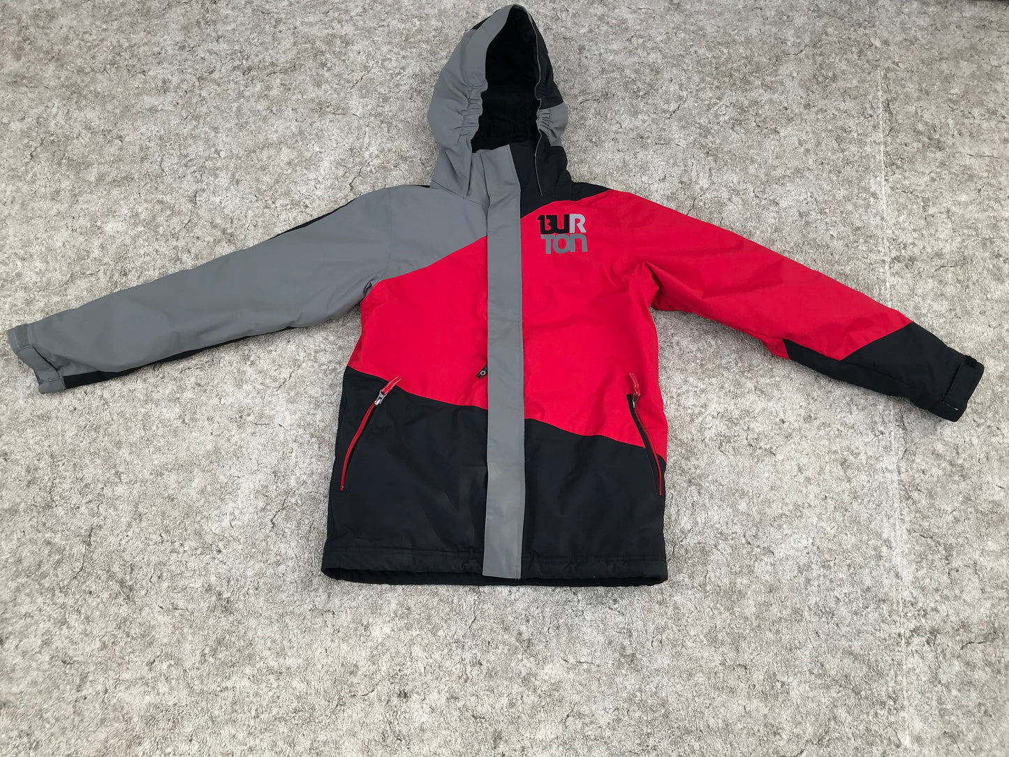 Winter Coat Child Size 18 Youth X Large Burton With Snow Belt Black Red Grey Excellent