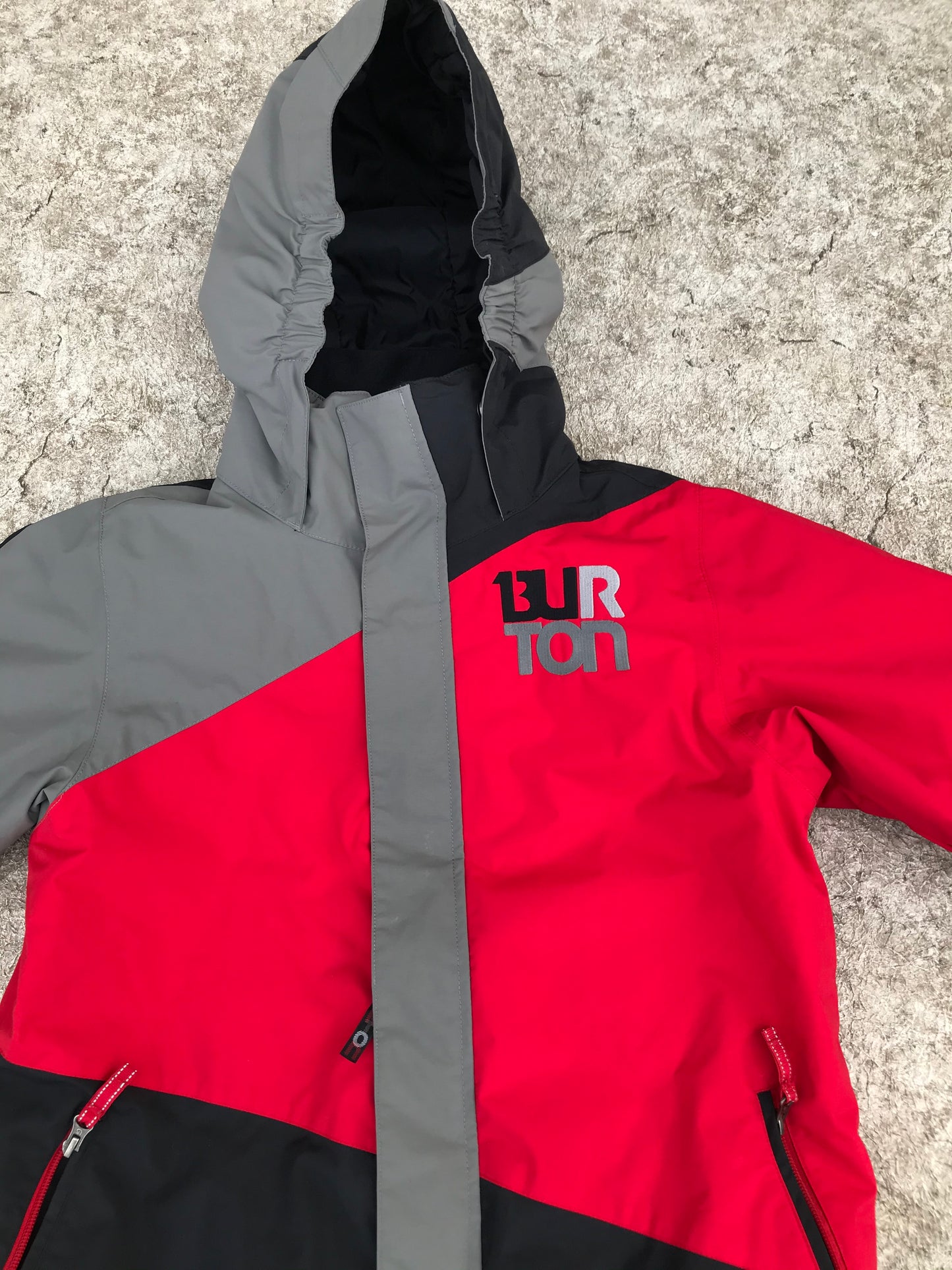 Winter Coat Child Size 18 Youth X Large Burton With Snow Belt Black Red Grey Excellent