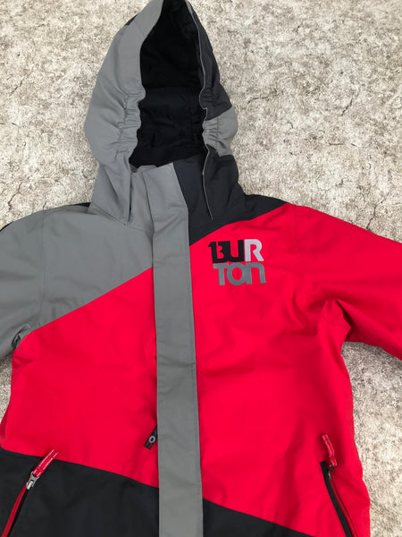Winter Coat Child Size 18 Youth X Large Burton With Snow Belt Black Red Grey Excellent