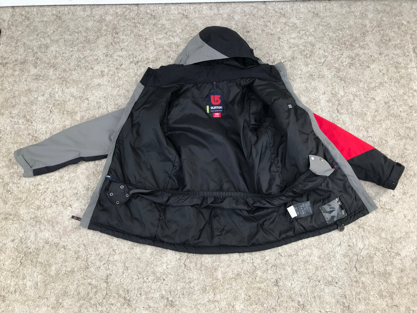 Winter Coat Child Size 18 Youth X Large Burton With Snow Belt Black Red Grey Excellent
