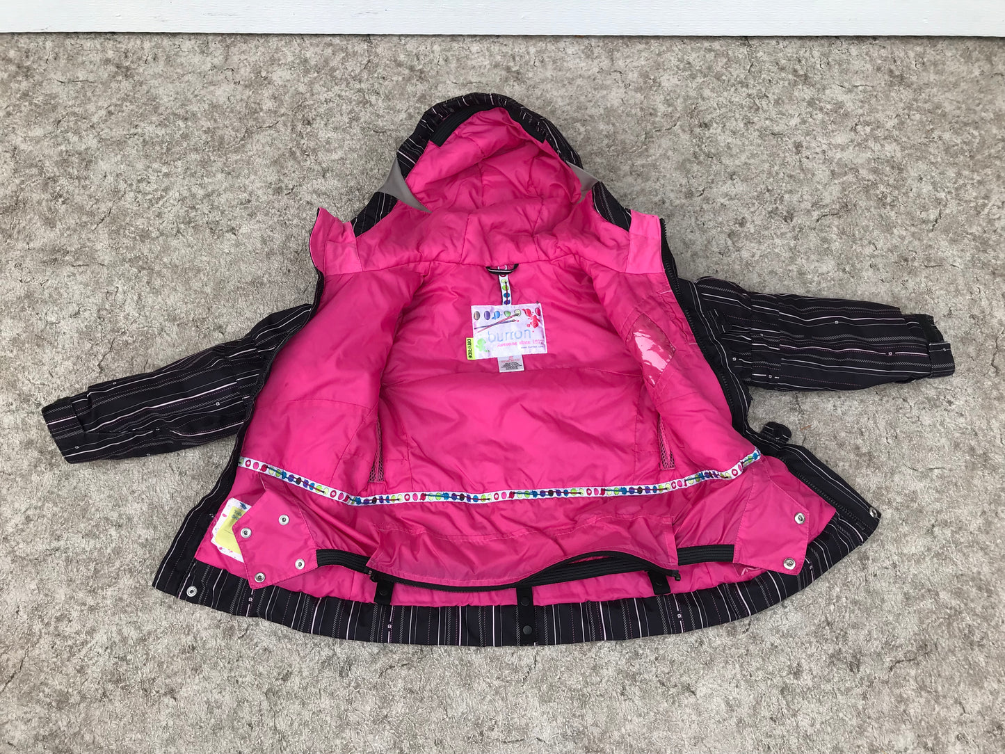 Winter Coat Child Size 5-6 Burton Snowboarding With Snow Belt Black Pink Minor Mark Outstanding Quality