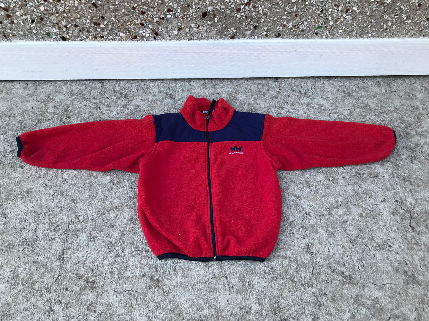 Winter Coat Child Size 6-7 Helly Hansen Fleece Zip Up Red Blue PT 3440
