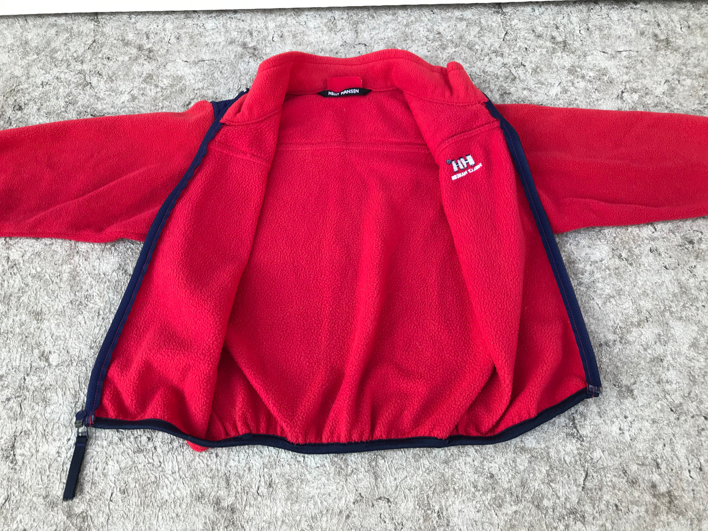 Winter Coat Child Size 6-7 Helly Hansen Fleece Zip Up Red Blue PT 3440