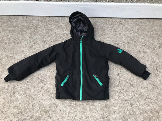 Winter Coat Child Size 7-8 Firefly Black Teal With Snow Belt Excellent