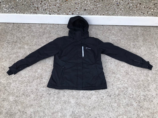 Winter Coat Ladies Size Medium Columbia Black With Snow Belt Minor Wear