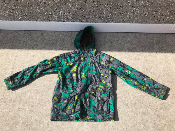 Winter Coat Men's Size Large Volcom Transition Faces Grey Green With Snow Belt Waterproof  Excellent