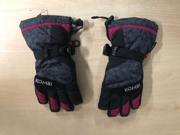 Winter Gloves and Mitts Child Size 10-12 Kombi Grey Fushia Excellent