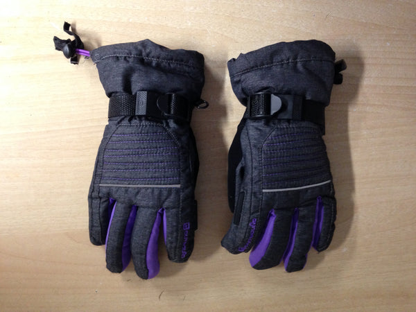 Winter Gloves and Mitts Child Size 12-14 Beck Tech Dark Grey Purple Excellent