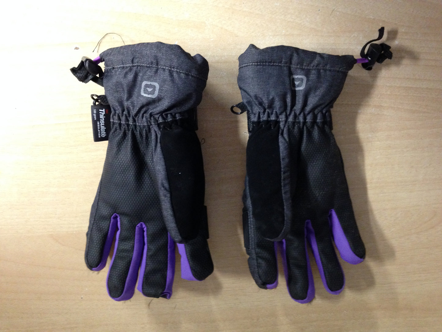 Winter Gloves and Mitts Child Size 12-14 Beck Tech Dark Grey Purple Excellent