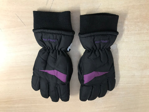 Winter Gloves and Mitts Child Size 12-14 Hot Paws Black Purple New Demo Model