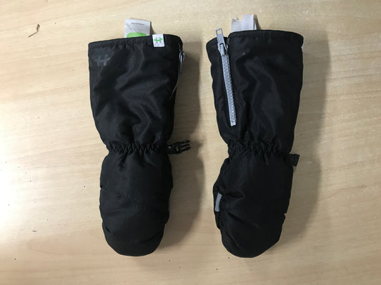 Winter Gloves and Mitts Child Size 4-6 Hot Paws Black Grey Excellent