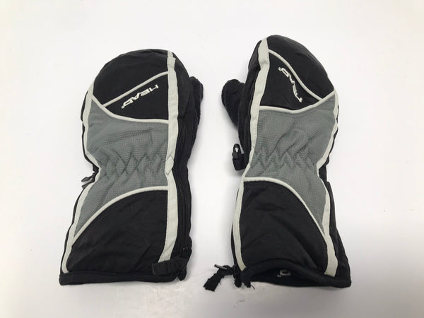 Winter Gloves and Mitts  Child Size 5-7 Head Black Grey Excellent