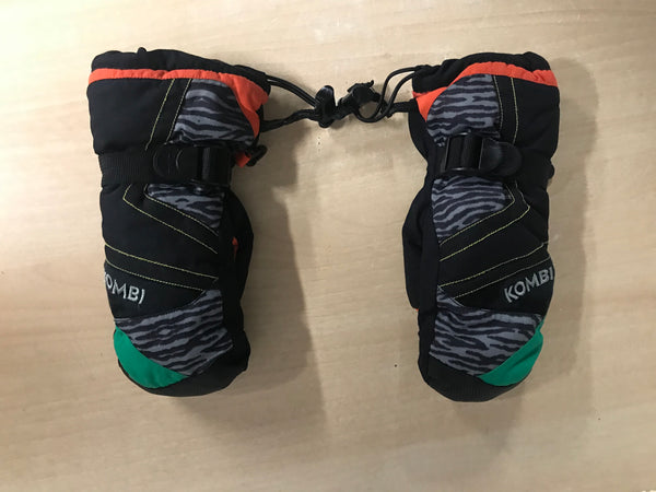 Winter Gloves and Mitts Child Size 6 Kombi Black Orange Green Excellent