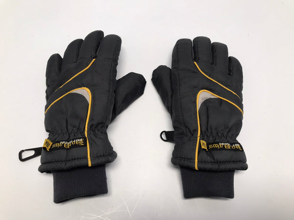 Winter Gloves and Mitts Child Size 7-9 Hot Paws Smoke Grey Yellow Excellent