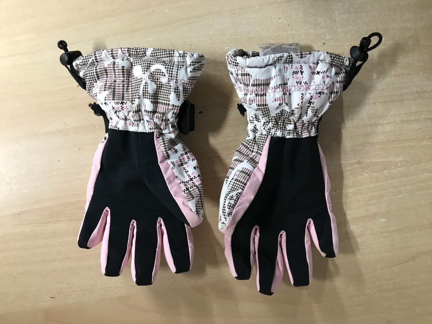 Winter Gloves and Mitts Child Size 8-10 Firefly Pink White Tan Waterproof Excellent Quality
