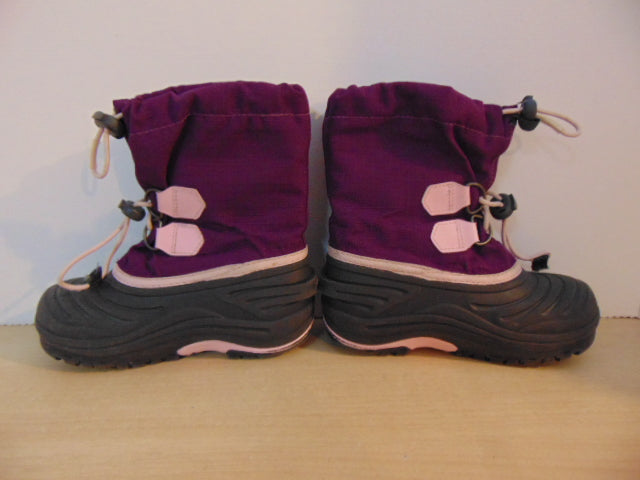 Winter Boots Child Size 11 Sorel Purple Pink With Liner