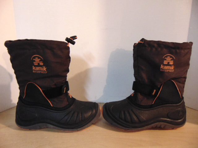 Winter Boots Child Size 1 Kamik Brown and Orange With Liner  Excellent