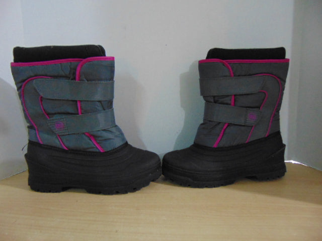 Winter Boots Child Size 3 Black Grey Pink With Liners