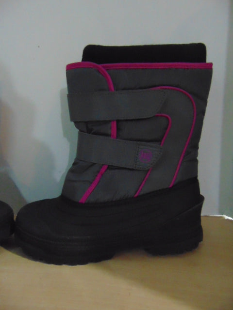 Winter Boots Child Size 3 Black Grey Pink With Liners
