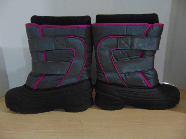 Winter Boots Child Size 3 Black Grey Pink With Liners