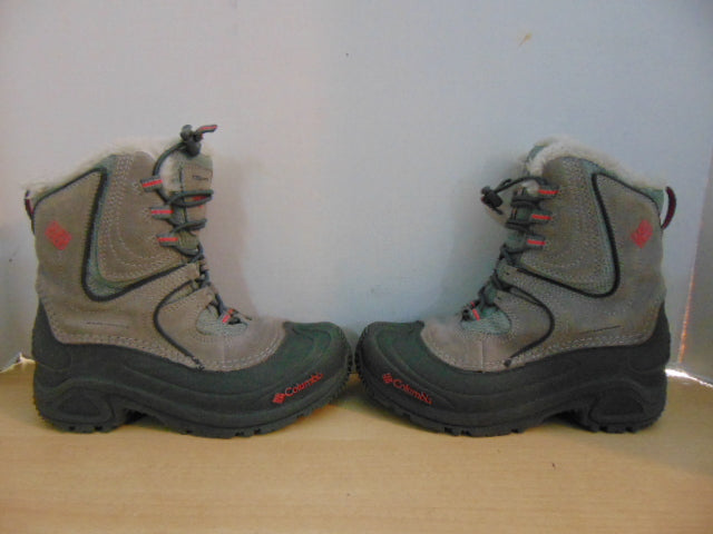 Winter Boots Child Size 3 Columbia Hiking Grey Pink Excellent