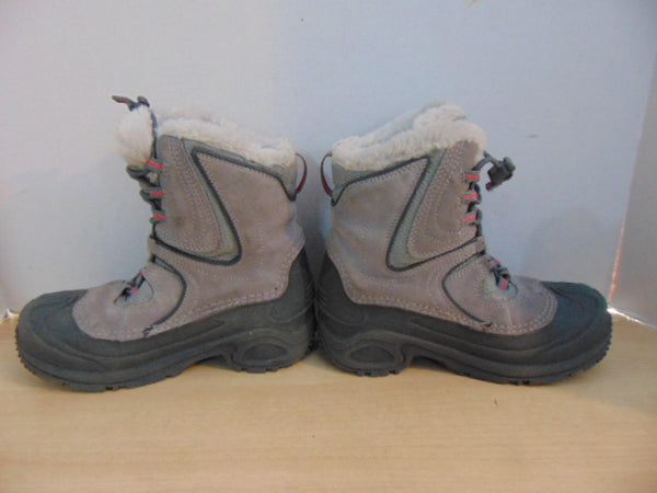 Winter Boots Child Size 3 Columbia Hiking Grey Pink Excellent