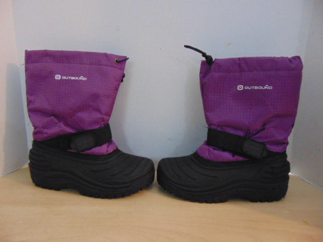 Winter Boots Child Size 3 Outbound Purple and Black With Liners Excellent