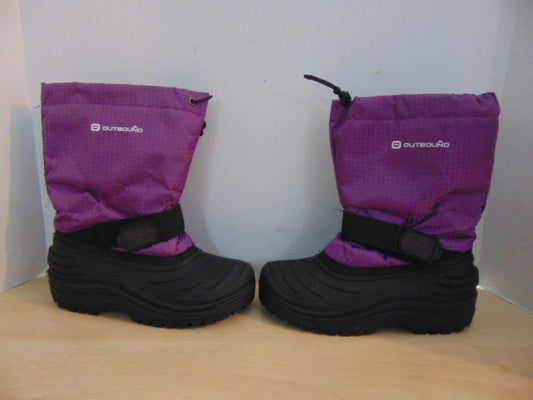 Winter Boots Child Size 3 Outbound Purple and Black With Liners Excellent