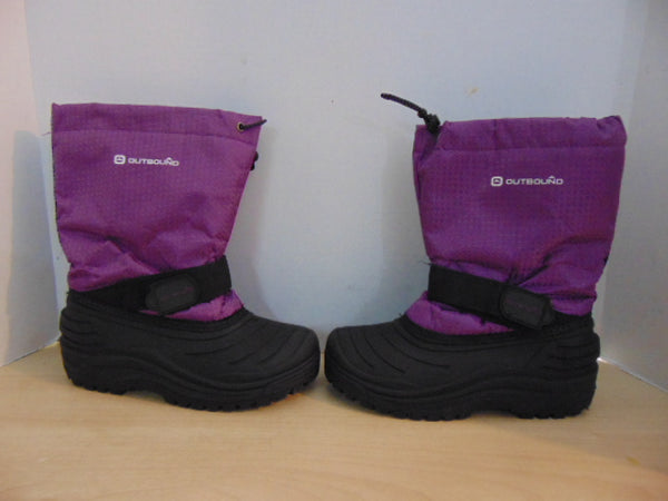 Winter Boots Child Size 3 Outbound Purple and Black With Liners Excellent