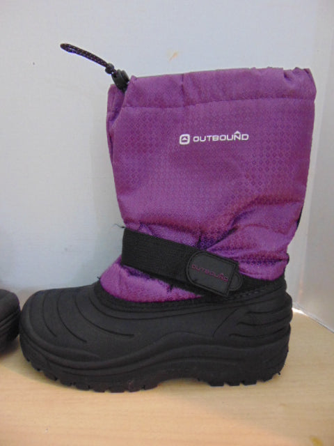 Winter Boots Child Size 3 Outbound Purple and Black With Liners Excellent