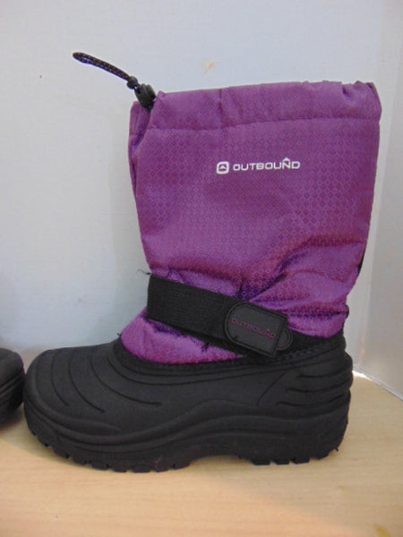 Winter Boots Child Size 3 Outbound Purple and Black With Liners Excellent