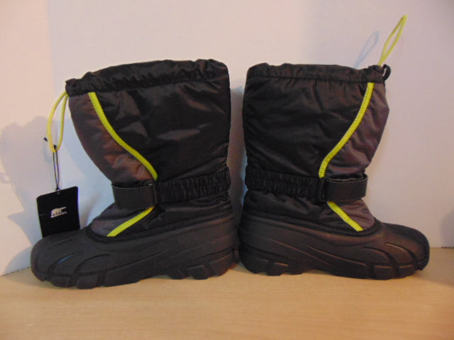 Winter Boots Child Size 6 Sorel Youth New With Tags With Liner Black Lime