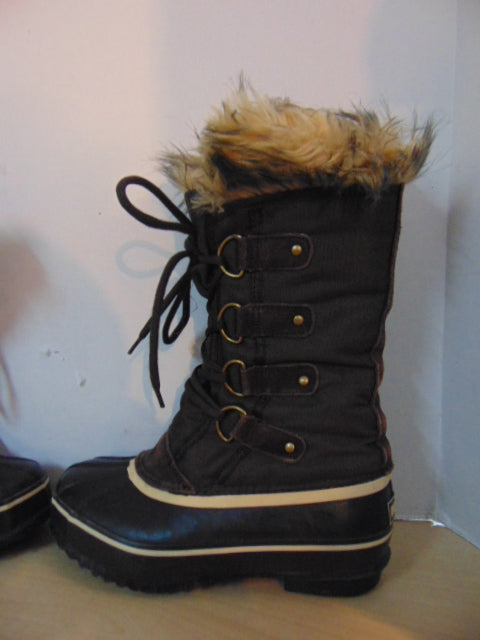 Winter Boots Ladies Size 6 Blizzard Brown With Liners and Faux Fur