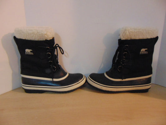 Winter Boots Ladies Size 8 Sorel With Liner Black New Demo