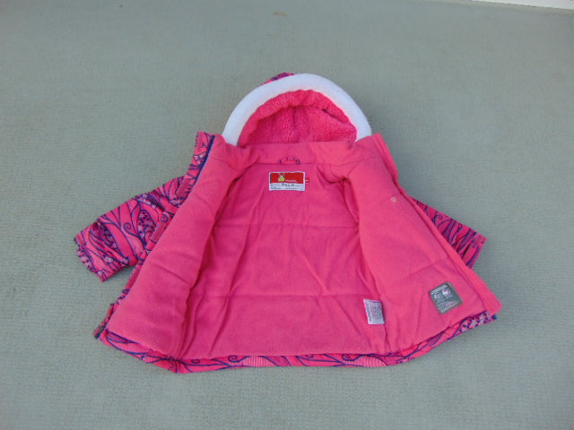 Winter Coat Child Size 24 Month Kricket Fushia Pink and Denim Blue Fleece Lined Mint Condition
