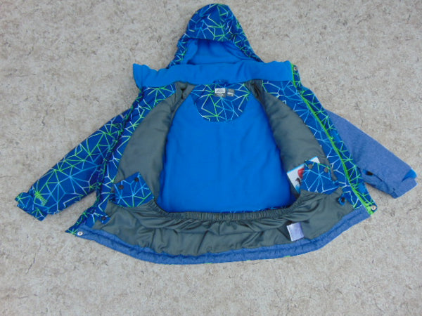 Winter Coat Child Size 6 X McKinnley Blue and Lime Snowboarding With Snow Belt