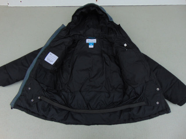 Winter Coat Child Size 8 Columbia Black Grey With Snow Belt Fantastic Quality