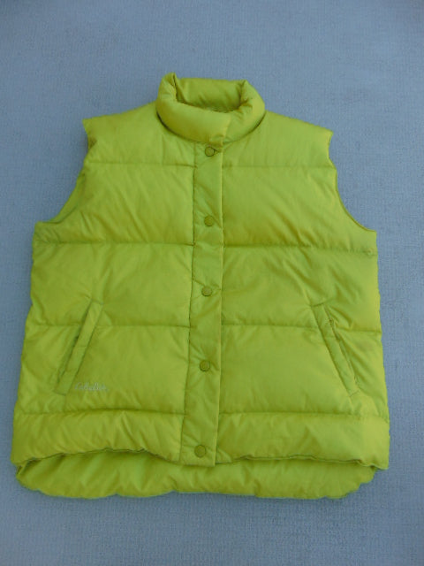 Winter Coat Vest Ladies Size Large Cabela's Goose Down Filled Vest Lime Excellent