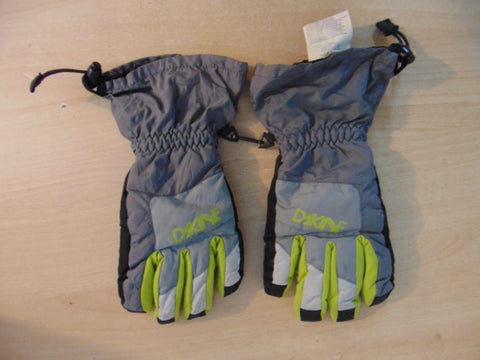 Winter Gloves and Mitts Child Size 10-12 Dakine Grey Lime Excellent