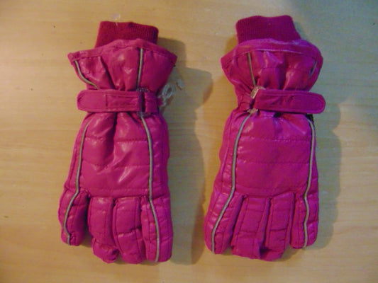 Winter Gloves and Mitts Child Size 10-14 Fushia Grey Excellent