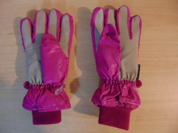 Winter Gloves and Mitts Child Size 10-14 Fushia Grey Excellent