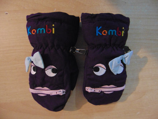 Winter Gloves and Mitts Child Size 2-3x Kombi Purple Happy Face