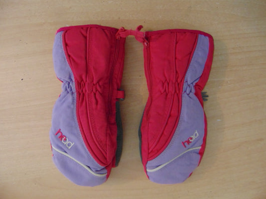 Winter Gloves and Mitts Child Size 4-6 Purple Pink Head