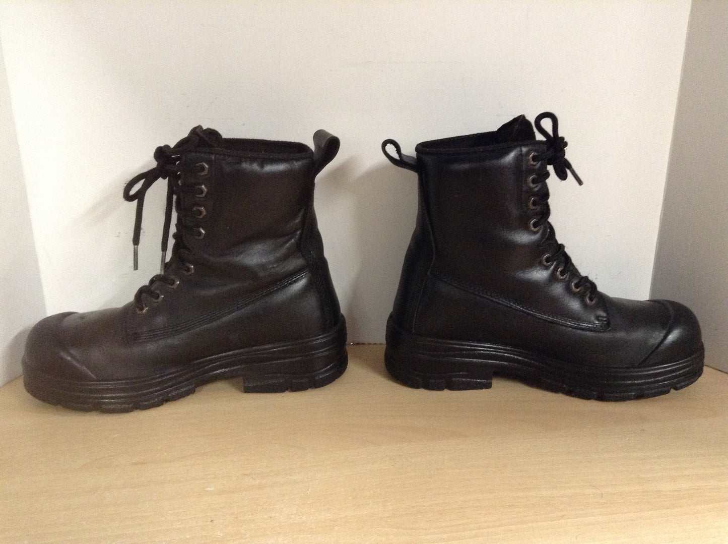 Work Boots Men's Size 8 Big Bill Steel Toe Bumper Toe SA Green Patch Black As New