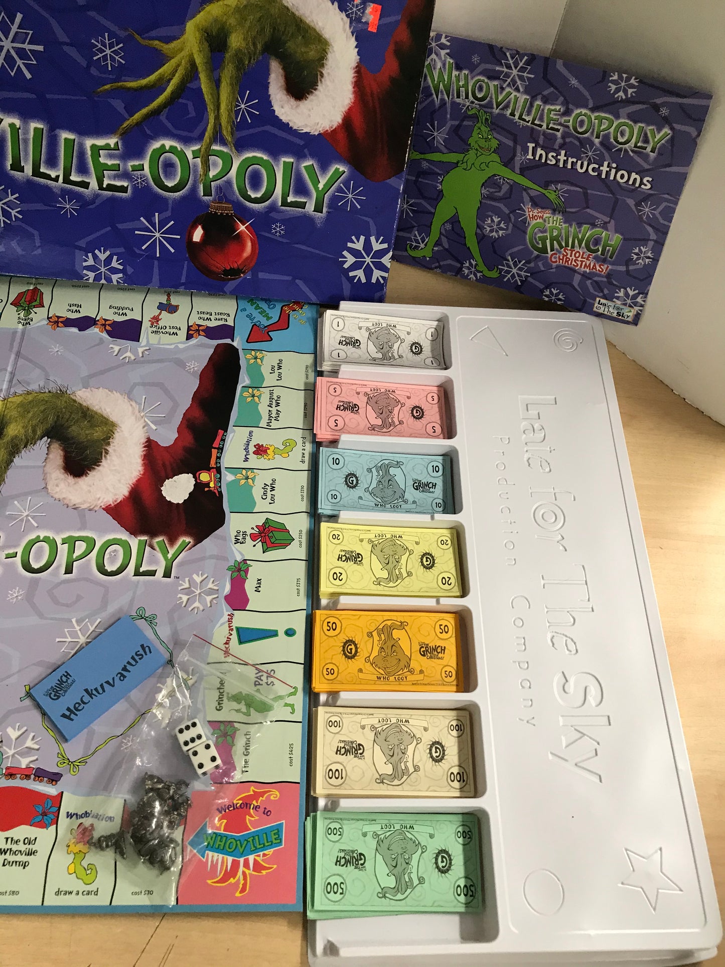 Y Game How The Grinch Stole Christmas Monopoly Style Game Complete Excellent