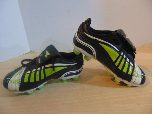 Soccer Shoes Cleats Child Size 10 Diadora Toddler Black Green